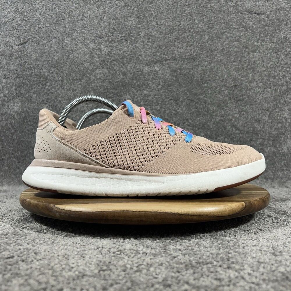 Kizik Lima Women's Size 12 Pink Fawn Knit Slip On Hands Free Lace Up Shoes Used